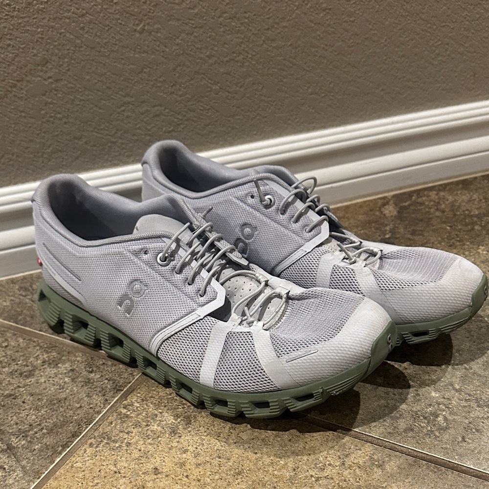 On Cloud 5 Glacier Grey Reseda Green Men’s Running Shoes